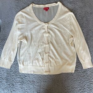 Elle Ivory Cardigan with Bow Accents